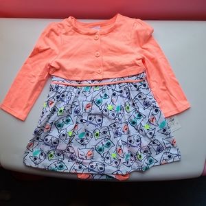 Cat & Jack cardigan and dress set 12m NWT
